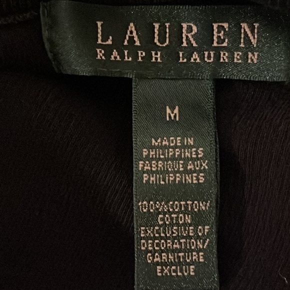 Lauren Ralph Lauren Women's Black Cotton Front Zip Sweater Jacket Size Medium - Picture 3 of 4